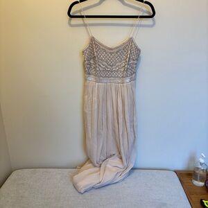 Adrianna Papell Cream and Silver Bridesmaids Dress